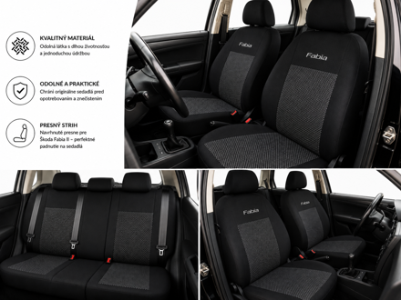 Autopoťahy TKANINA grey FABIA II