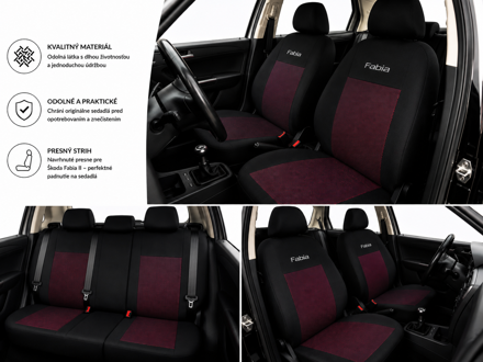 Autopoťahy TKANINA red FABIA II