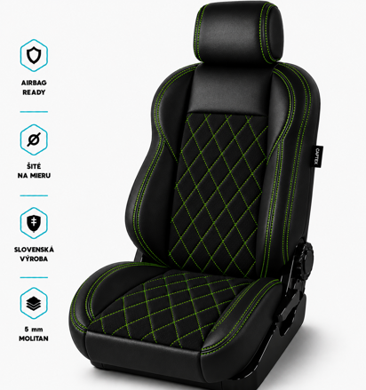 Autopoťahy LEATHER LOOK MONTE CARLO GREEN