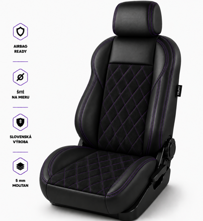 Autopoťahy LEATHER LOOK MONTE CARLO PURPLE