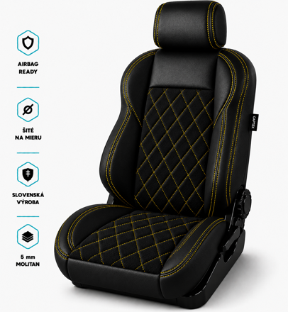 Autopoťahy LEATHER LOOK MONTE CARLO YELLOW
