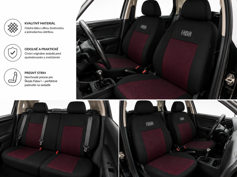 Autopoťahy TKANINA red FABIA I