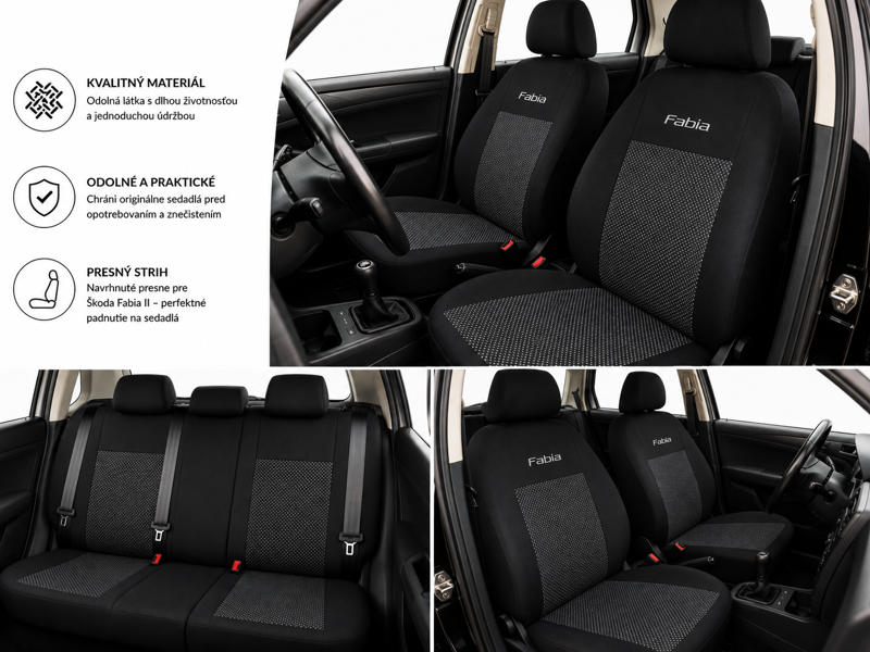 Autopoťahy TKANINA grey FABIA II