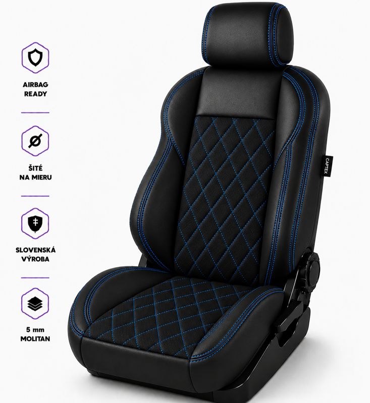 Autopoťahy LEATHER LOOK MONTE CARLO BLUE