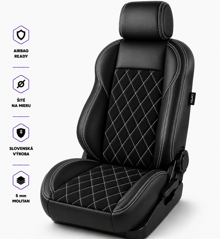 Autopoťahy LEATHER LOOK MONTE CARLO WHITE